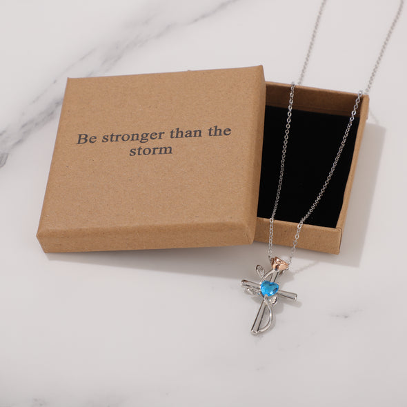 Be Stronger Than The Storm Necklace for Friend Encouragement Gift Motivational Jewelry