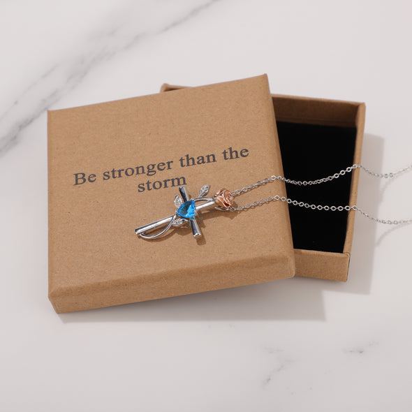 Be Stronger Than The Storm Necklace for Friend Encouragement Gift Motivational Jewelry