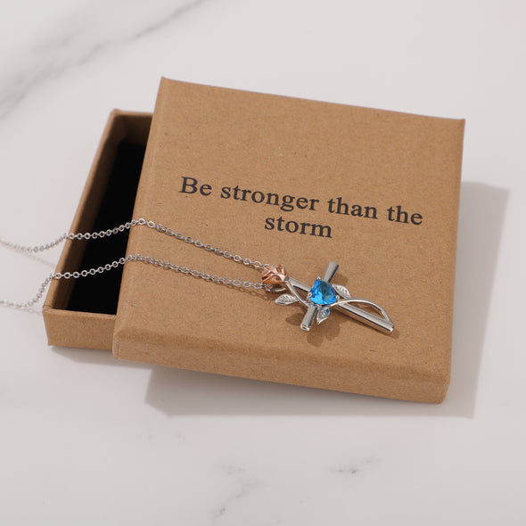 Be Stronger Than The Storm Necklace for Friend Encouragement Gift Motivational Jewelry