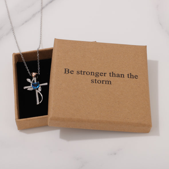 Be Stronger Than The Storm Necklace for Friend Encouragement Gift Motivational Jewelry