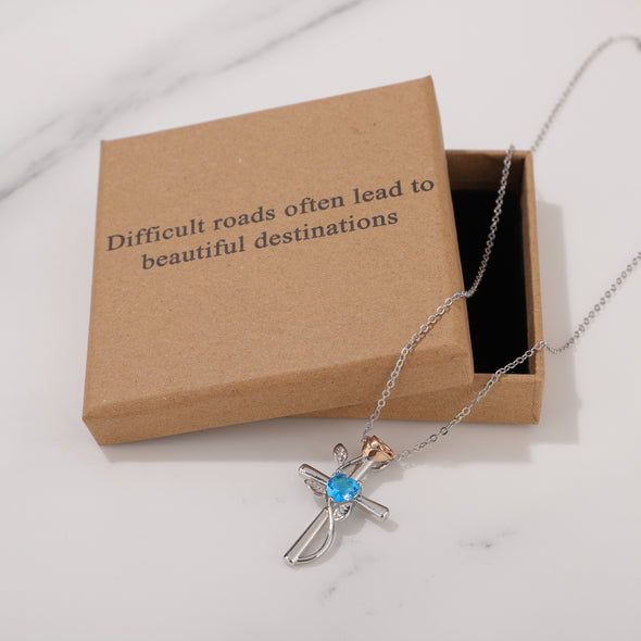 Difficult roads often lead to beautiful destinations Necklace for Friend Encouragement Gift Motivational Jewelry