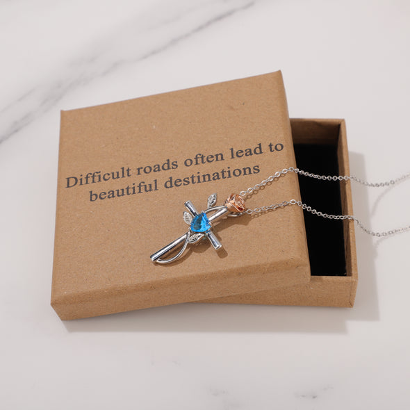 Difficult roads often lead to beautiful destinations Necklace for Friend Encouragement Gift Motivational Jewelry