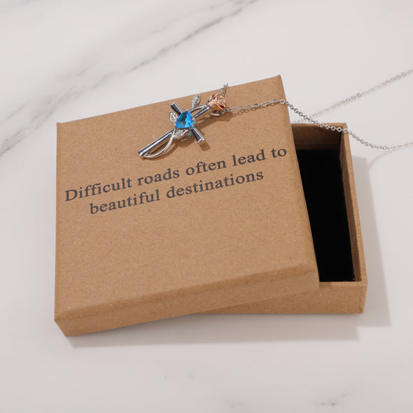 Difficult roads often lead to beautiful destinations Necklace for Friend Encouragement Gift Motivational Jewelry