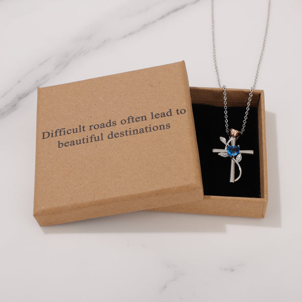 Difficult roads often lead to beautiful destinations Necklace for Friend Encouragement Gift Motivational Jewelry
