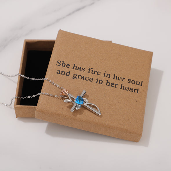 She has fire in her soul and grace in her heart Necklace for Friend Encouragement Gift Motivational Jewelry