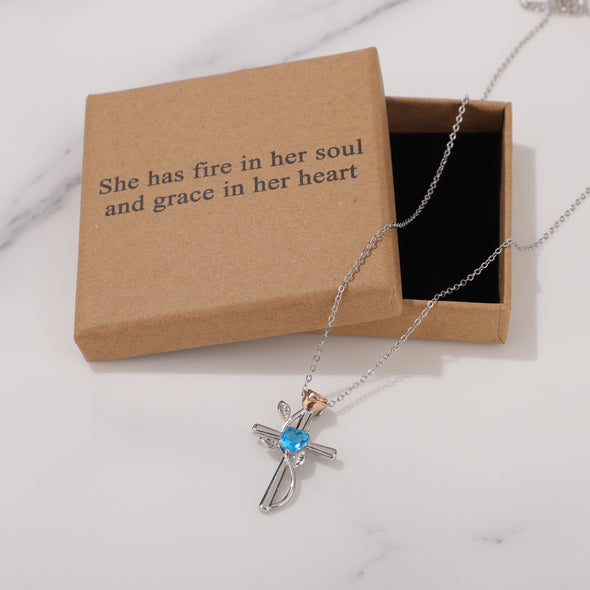 She has fire in her soul and grace in her heart Necklace for Friend Encouragement Gift Motivational Jewelry