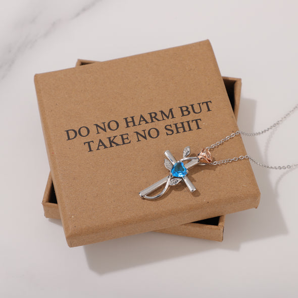 DO NO HARM BUT TAKE NO SHIT Necklace for Friend Encouragement Gift Motivational Jewelry
