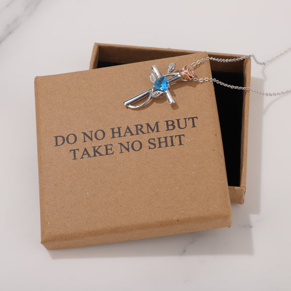 DO NO HARM BUT TAKE NO SHIT Necklace for Friend Encouragement Gift Motivational Jewelry