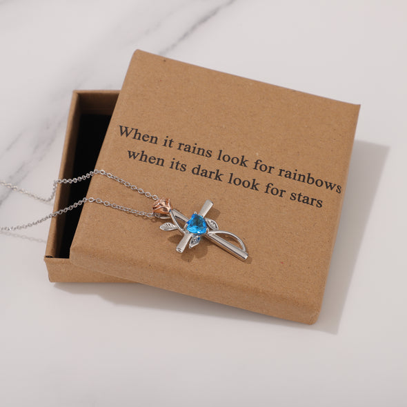 When it rains look for rainbows when its dark look for stars Necklace for Friend Encouragement Gift Motivational Jewelry