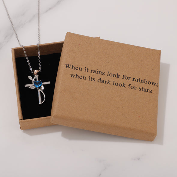 When it rains look for rainbows when its dark look for stars Necklace for Friend Encouragement Gift Motivational Jewelry