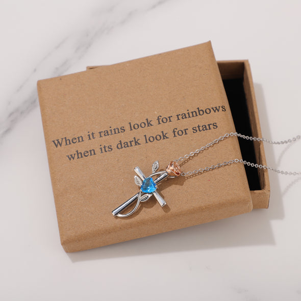 When it rains look for rainbows when its dark look for stars Necklace for Friend Encouragement Gift Motivational Jewelry