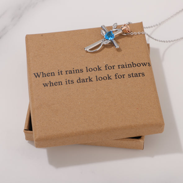When it rains look for rainbows when its dark look for stars Necklace for Friend Encouragement Gift Motivational Jewelry