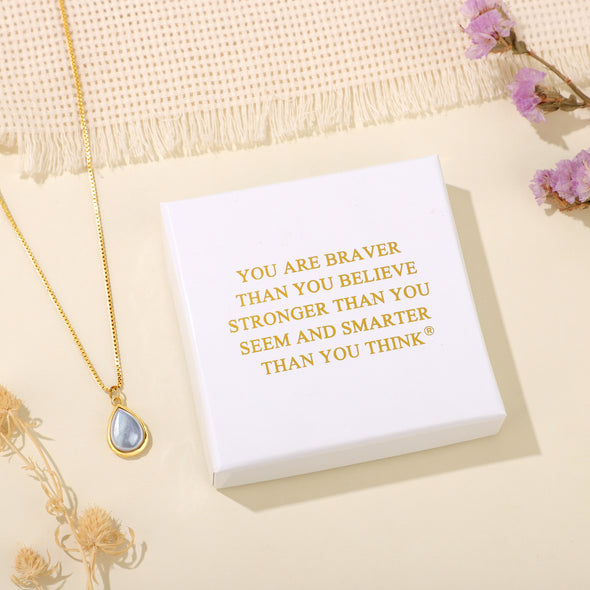 You are braver than you believe stronger than you seen and smarter than you think moonstone necklace