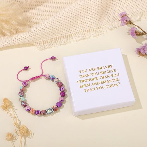 You are braver than you believe stronger than you seen and smarter than you think moonstone bracelet