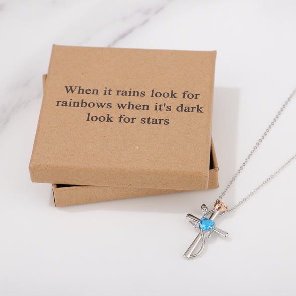 When it rains look for rainbows when its dark look for stars Necklace for Friend Encouragement Gift Motivational Jewelry