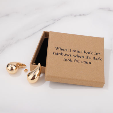 When it rains look for rainbows when its dark look for stars Earrings for Friend Encouragement Gift Motivational Jewelry