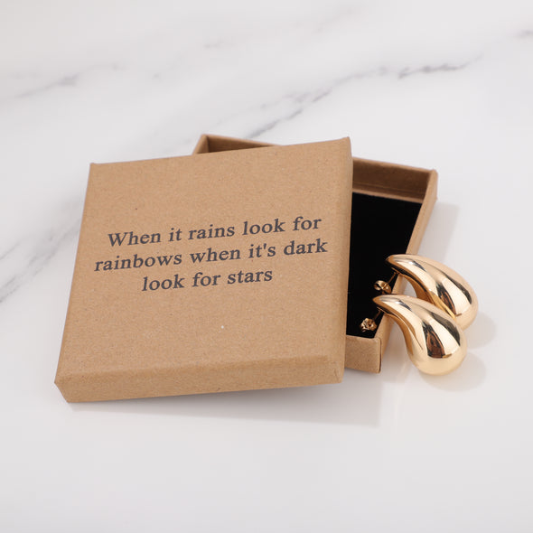 When it rains look for rainbows when its dark look for stars Earrings for Friend Encouragement Gift Motivational Jewelry