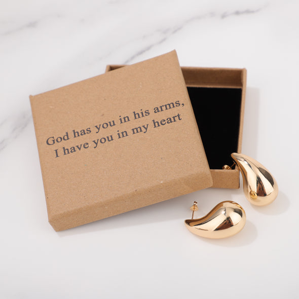 God has you in his arms I have you in my heart Earrings for Friend Encouragement Gift Motivational Jewelry