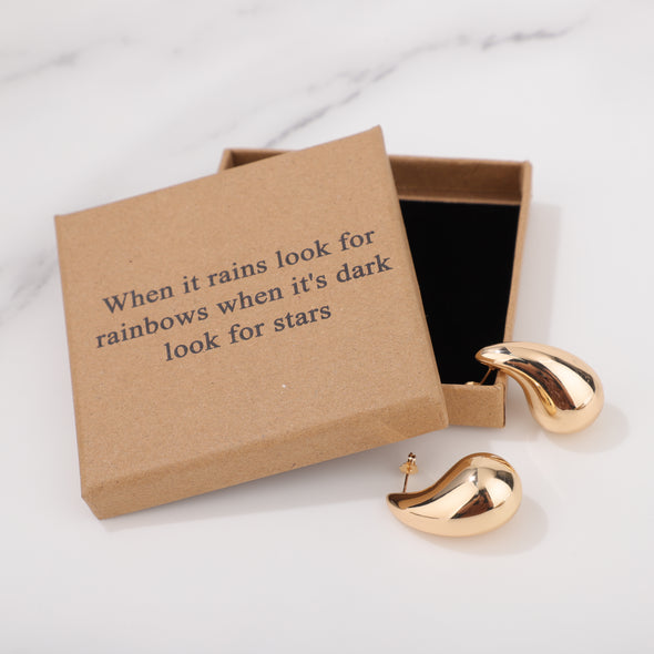 When it rains look for rainbows when its dark look for stars Earrings for Friend Encouragement Gift Motivational Jewelry