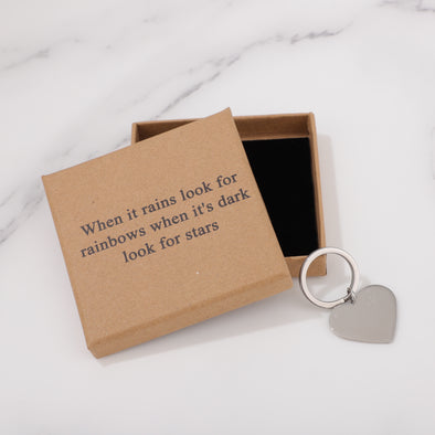 When it rains look for rainbows when its dark look for stars Keychain for Friend Encouragement Gift Motivational Jewelry
