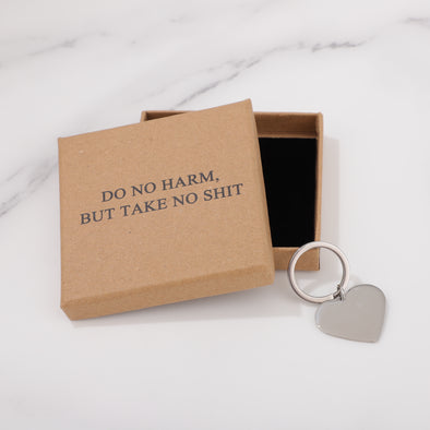 DO NO HARM BUT TAKE NO SHIT Keychain for Friend Encouragement Gift Motivational Jewelry