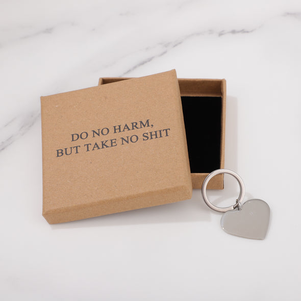DO NO HARM BUT TAKE NO SHIT Keychain for Friend Encouragement Gift Motivational Jewelry