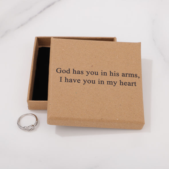 God has you in his arms I have you in my heart Ring for Friend Encouragement Gift Motivational Jewelry