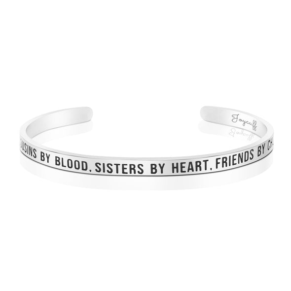 Cousins By Blood Sisters By Heart Friends By Choice Mantra Bracelet