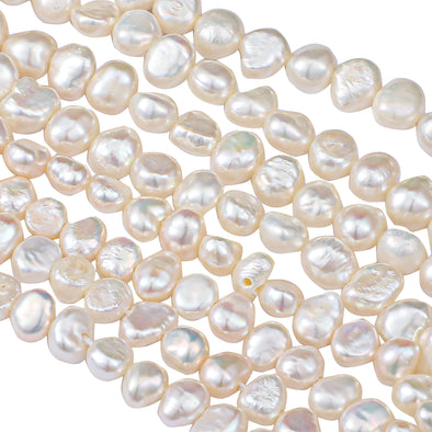Best Bitches Pearl Beads Natural Genuine Freshwater Cultured Pearl Irregular Pearl Beads Freshwater Pearl Beads for Jewelry Making (5-6 mm 6-7 mm,White)