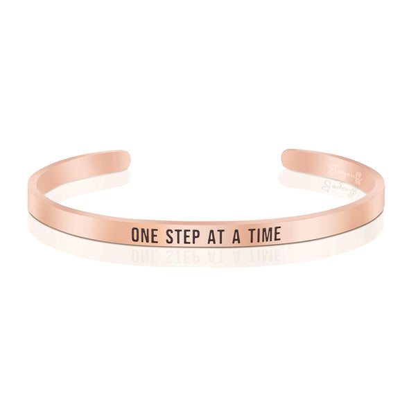 One Step At A Time Mantra Bracelet Sobriety Gift Break Up Divorce Recovery Jewelry