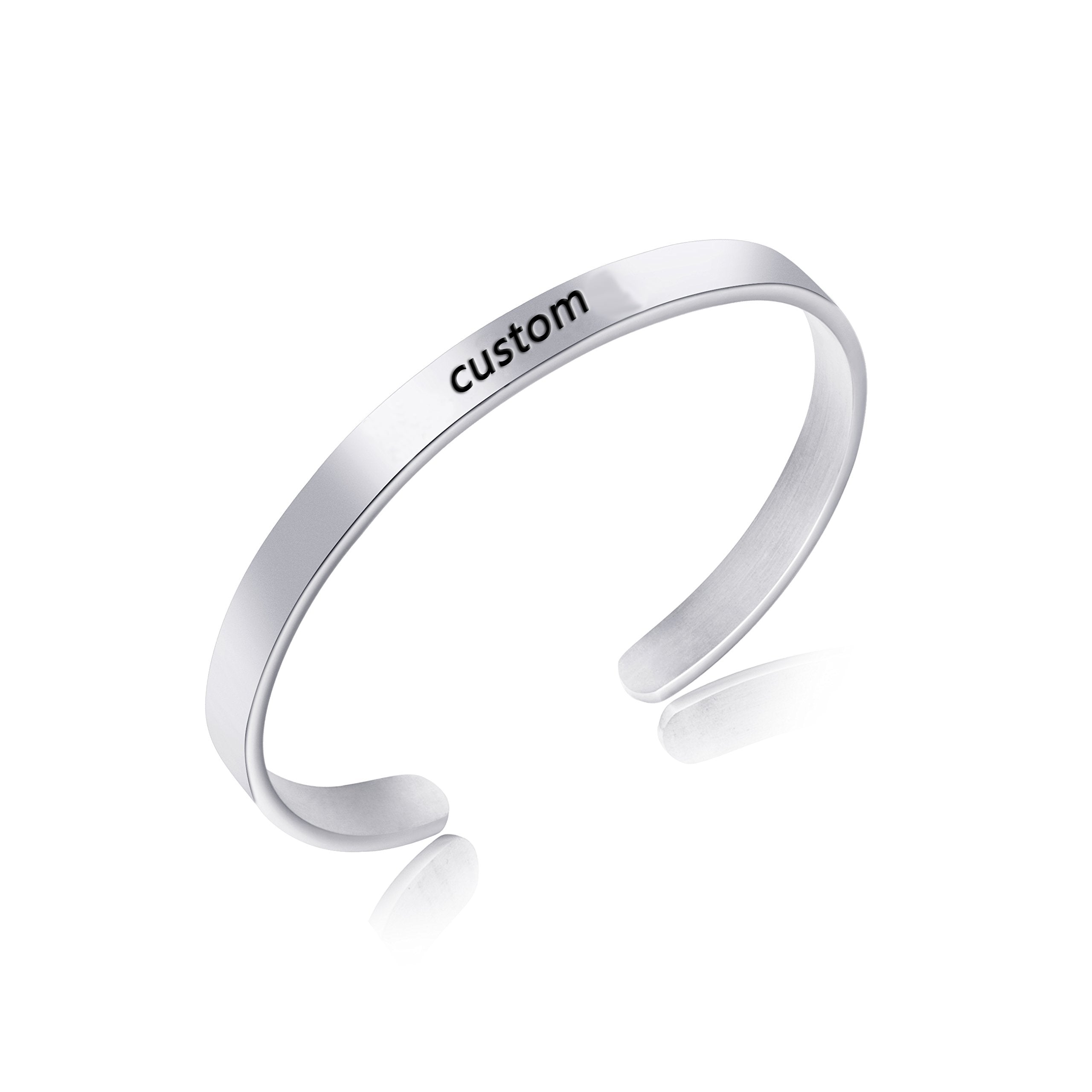 Custom Cuff Customized Personalized Engraved Cuff Bracelets | Inspirational Custom ...