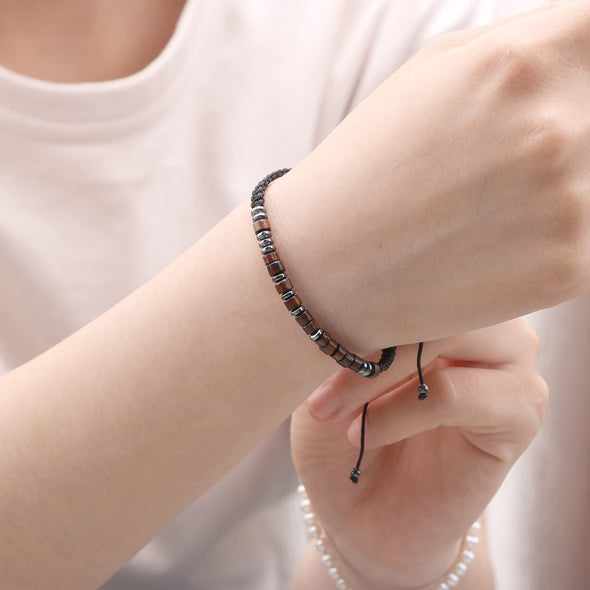 Godmother Wood Morse Code Bracelet for Women Inspirational Gift for Her
