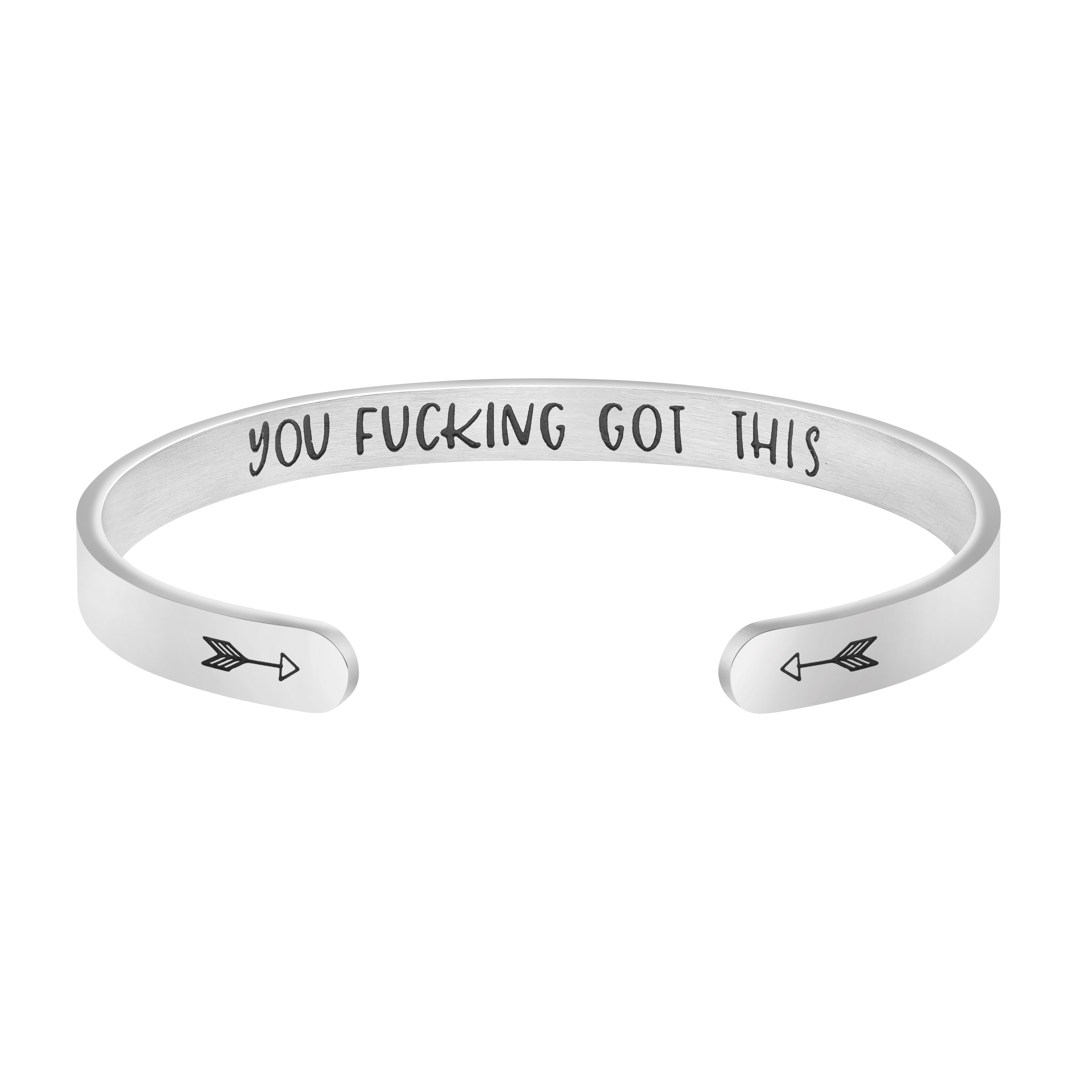 Let Him Go Inspirational Quotes Charm Bracelets Silver Engraved