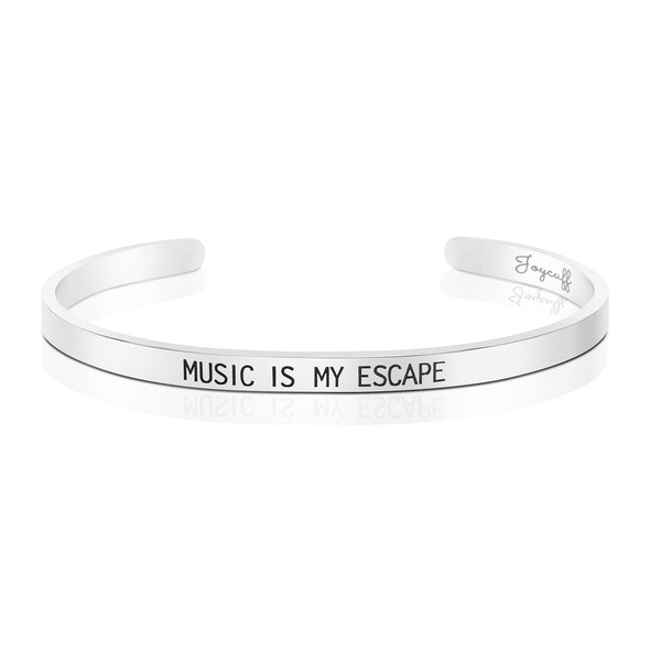 Music is My Escape Mantra Bracelet