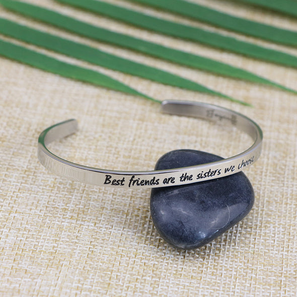 Best Friends are Sisters We Choose Mantra Bangle