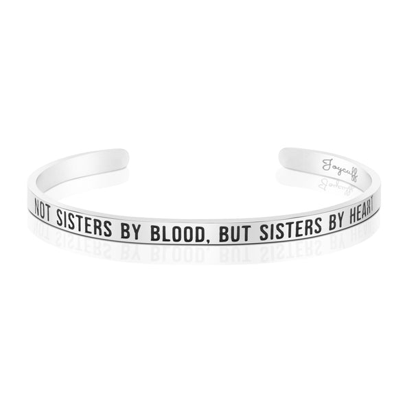 Not Sisters by Blood, but Sisters by Heart Mantra Bracelet Best Friend Gift BFF Jewelry