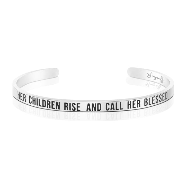 Her Children Rise Up and Call Her Blessed Mantra Bracelet