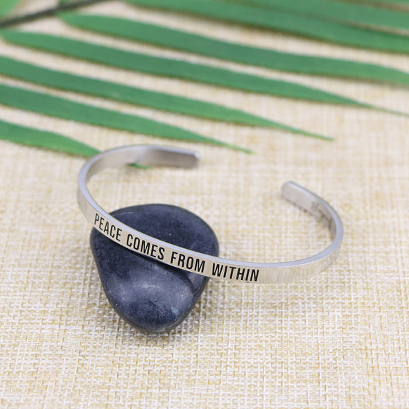 Peace Comes From Within Mantra Bangle