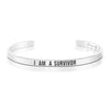 COUTHER I Am A Survivor MantraBracelet Friend Gift Chemo Gift Cancer Awareness Jewelry