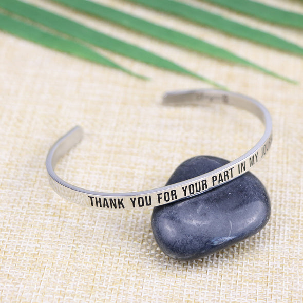 Thank You For Your Part In My Journey Mantra Bracelet 