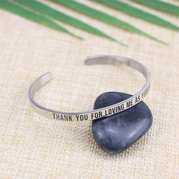 Thank You for Loving Me As Your Own Mantra Bracelets