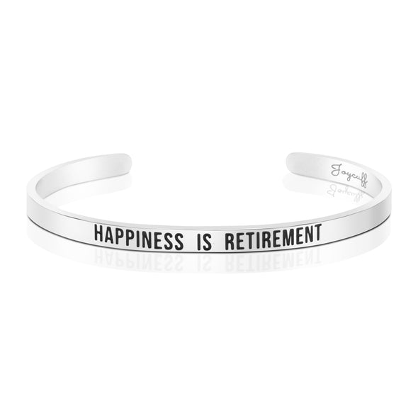 Happiness is Retirement Mantra Bracelet