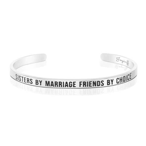 Sisters By Marriage Friends By Choice Mantra Bracelet