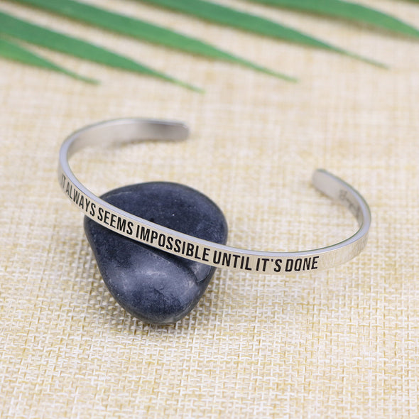 It Always Seems Impossible Until Its Done Mantra Jewelry