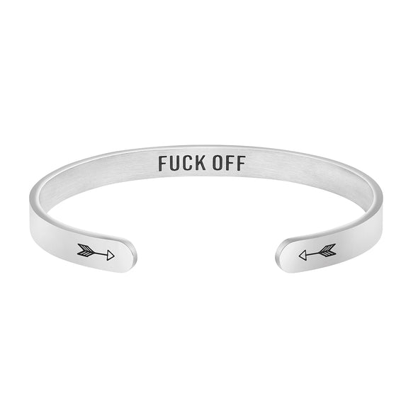 Fuck Off Hidden Message Cuff Bracelet