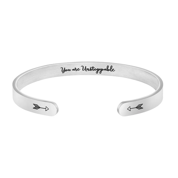 You Are Unstoppable Hidden Message Cuff Bracelet