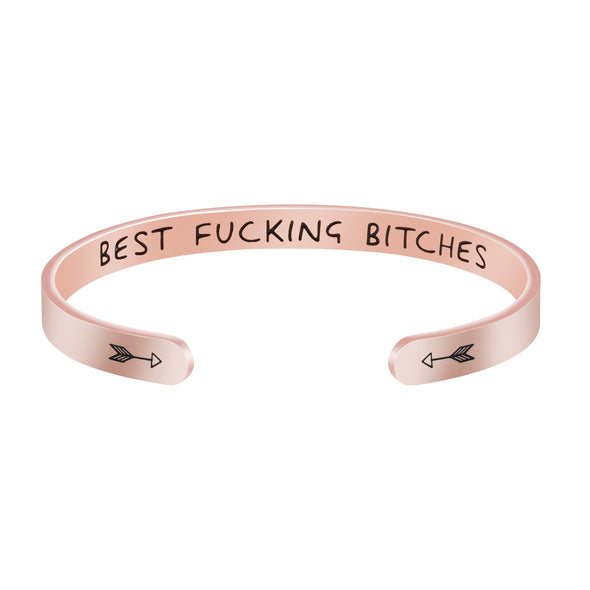 Best Bitches Hidden Message Cuff Bracelet