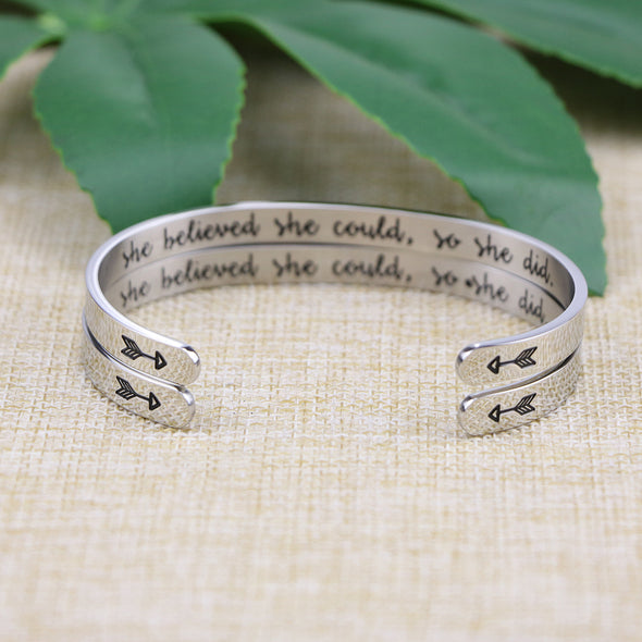 She Believed She Could So She Did Set of 2 Bangle
