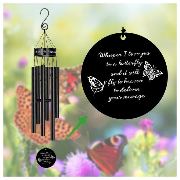 Whisper I Love You to A Butterfly Memorial Wind Chime Loss of Loved Ones Sympathy Gift