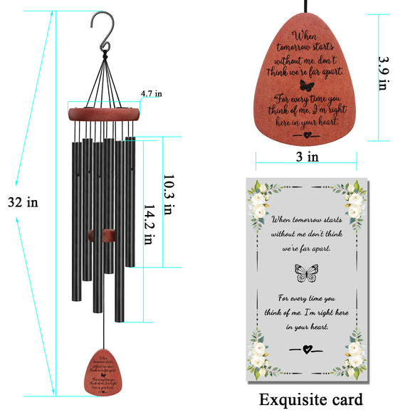 Memorial Wind Chimes Sympathy Gifts for Loss of Father Mother Loved One Outdoor Clearance Garden Yard Home Decor Keepsake